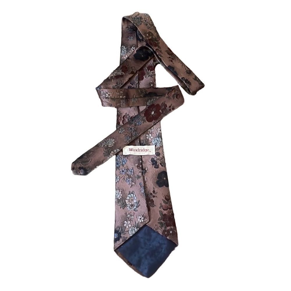 Vintage Windridge mauve floral Pattern Neck Tie 3.5 x 57